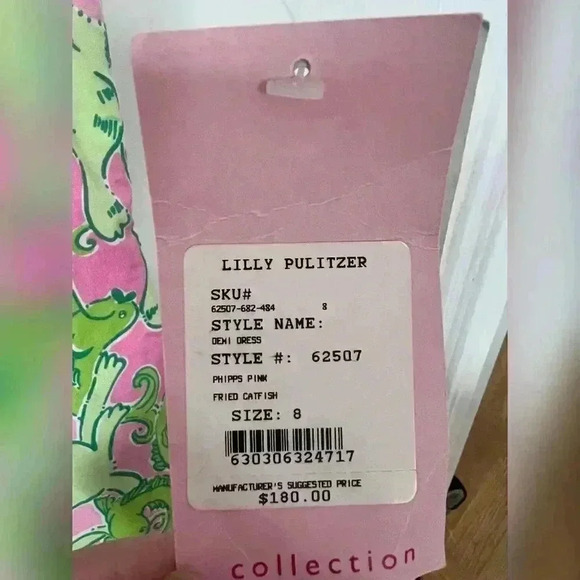 LILLY PULITZER Demi Dress Fried Catfish in Phipps Pink  NEW WITH TAG RARE - Picture 3 of 5